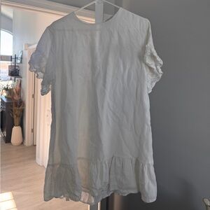 Urban outfitters White Ruffle Sleeve Linen Dress